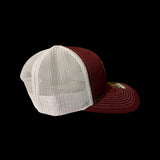 803 Richardson Garnet White Leather Patch Trucker