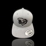 803 Yupoong Heather Grey/Black Trucker