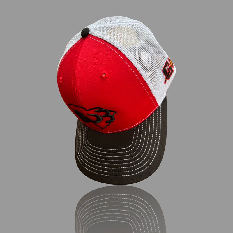 803 Gilbert Indians Black Red White Special Edition Trucker Hat