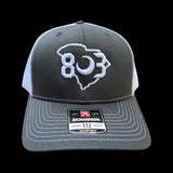 803 Richardson Charcoal - White Trucker