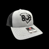 803 Richardson Heather Grey Black Youth Trucker Hat