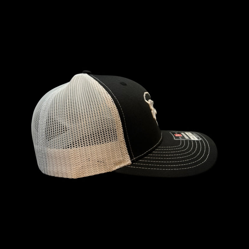 803 Richardson Black White Trucker Hat