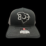 803 Richardson Charcoal Black Trucker Hat