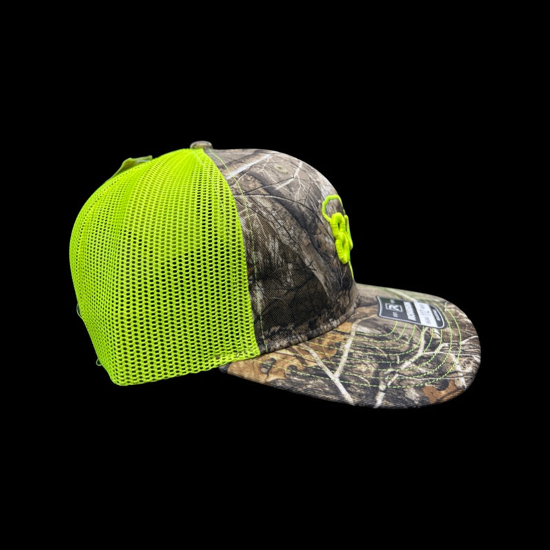 803 Richardson Realtree Neon Yellow Trucker