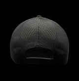 803 Yupoong Black Trucker - silver logo