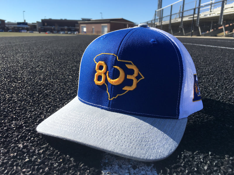 803 Richardson Lexington Wildcats Grey Blue White Special Edition Trucker