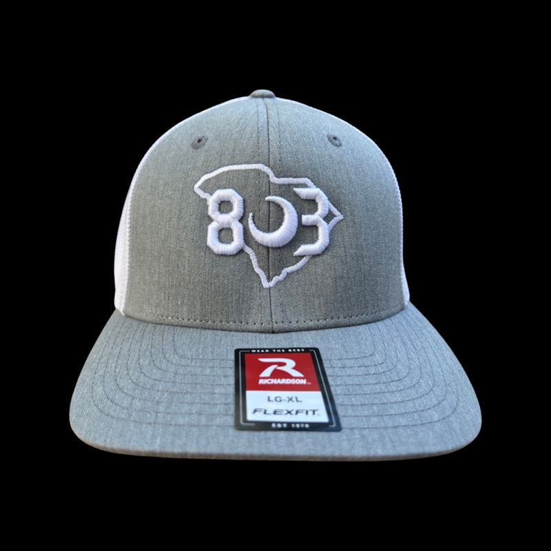 803 Richardson Rflex Fitted Meshback Heather Grey/white