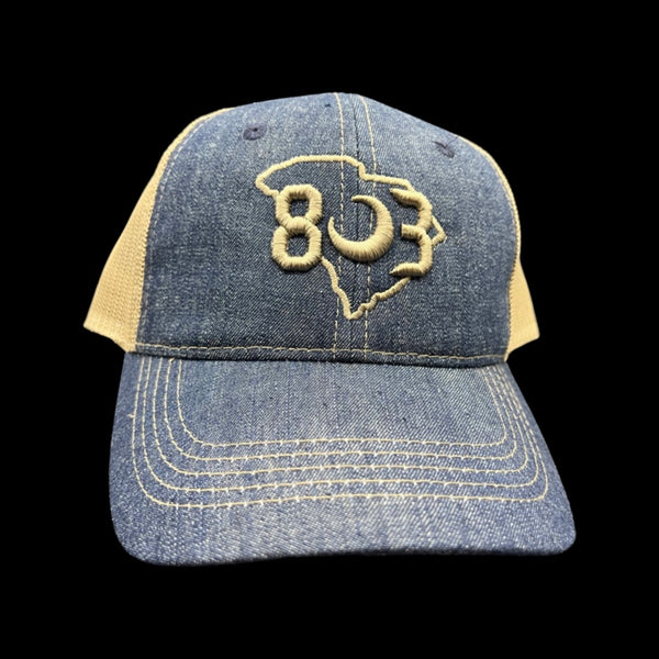 803 Vintage Blue Denim Low Profile Trucker