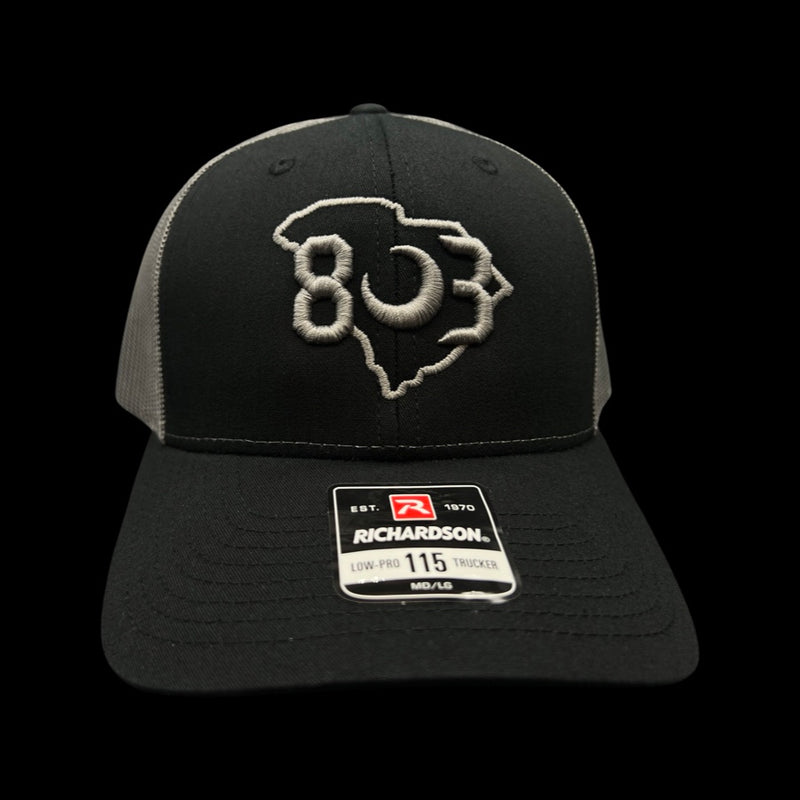 803 Richardson 115 Low Profile Black Steel Trucker