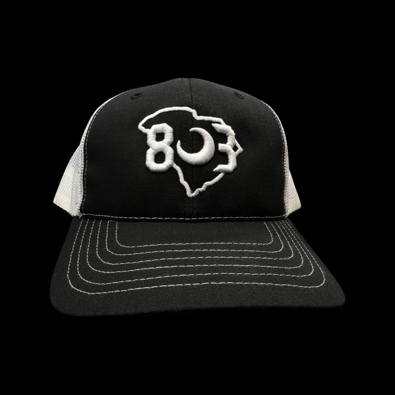 803 MADE IN USA Black-White Trucker