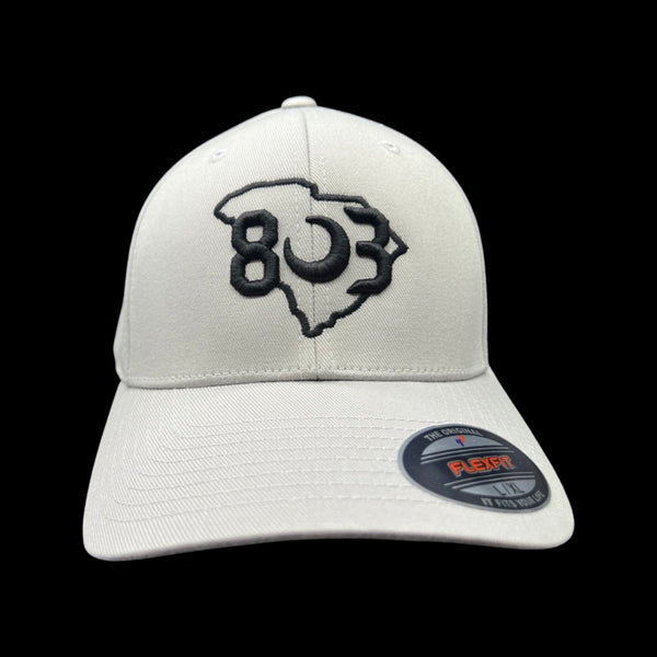 803 Flexfit Silver fitted cotton hat