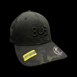 803 Flexfit Black Camo cotton ball cap (2 sizes)