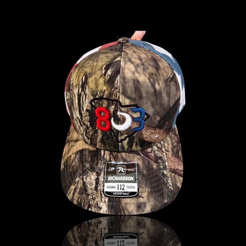 803 America Richardson Mossy Oak Camo Trucker