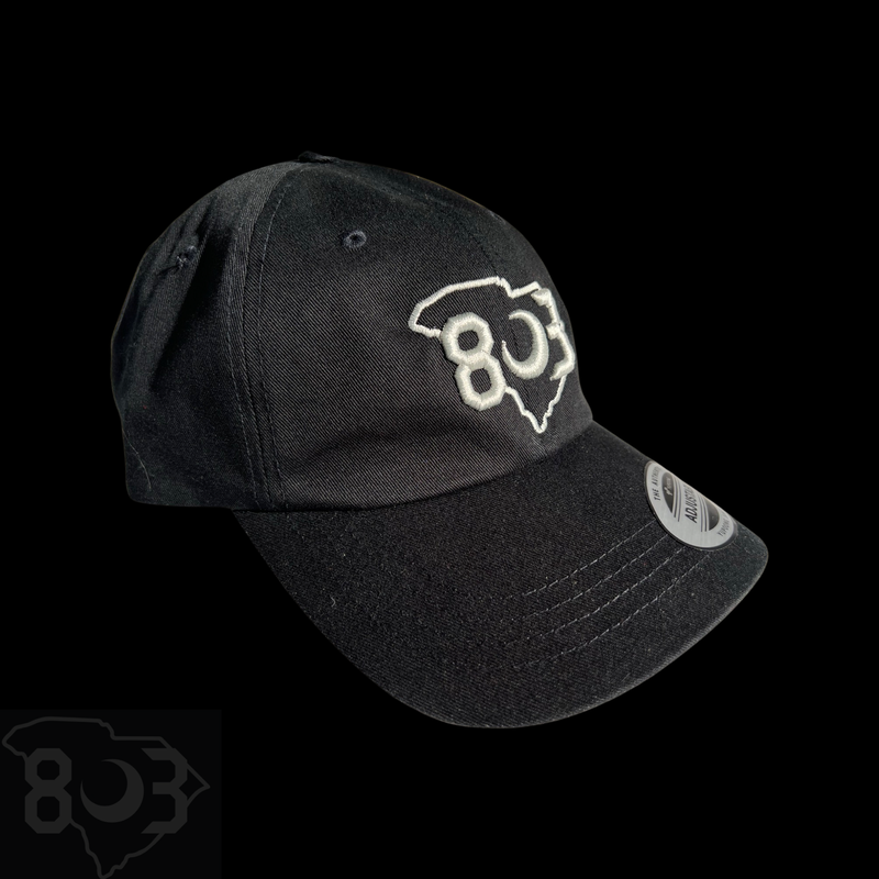 803 Yupoong Black Adjustable Cleanup Hat