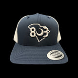 803 Yupoong Navy White Trucker Hat