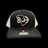 803 Richardson Black White Trucker Hat