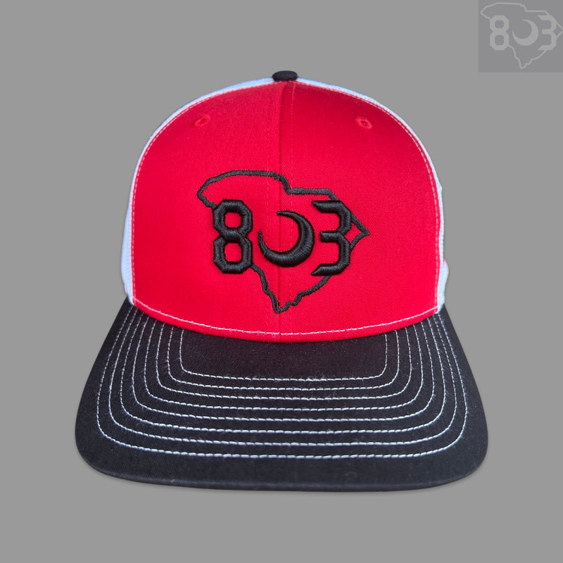 803 Gilbert Indians Black Red White Special Edition Trucker Hat