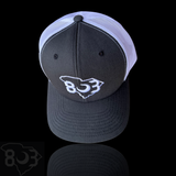 803 Yupoong Charcoal-White Trucker