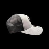 803 Richardson Heather Grey Black Youth Trucker Hat