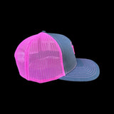 803 Richardson Charcoal and Pink Snapback Trucker Hat