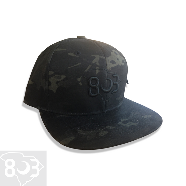 803 Yupoong Black Camo Flatbill Snapback