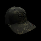 803 Flexfit Black Camo Fitted Mesh Trucker Hat (2 Colors)