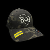 803 Flexfit Black Camo cotton ball cap (2 sizes)