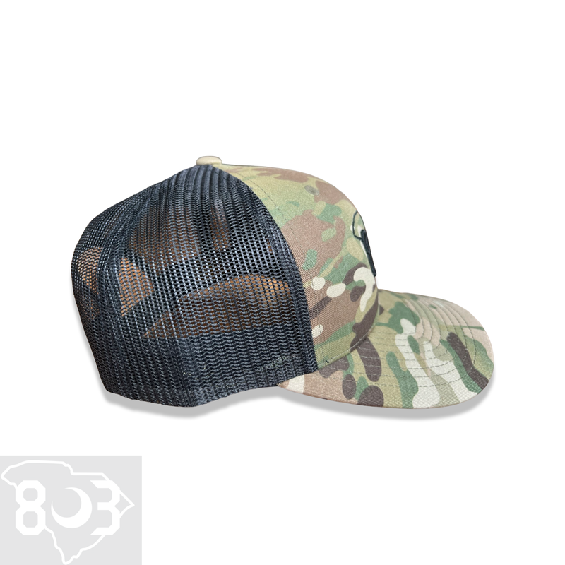 803 Yupoong Multicam Black Trucker