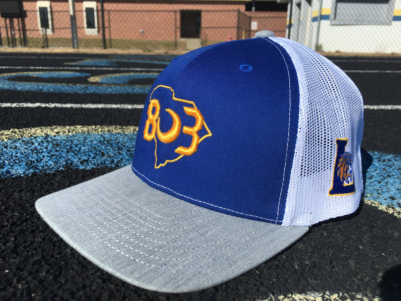 803 Richardson Lexington Wildcats Grey Blue White Special Edition Trucker