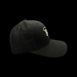 803 Flexfit Fitted Mesh Black - Silver logo