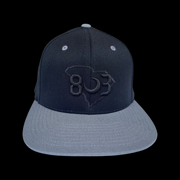 803 Flexfit Flatbill Snapback Hat Grey/Black