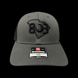 803 Richardson 115 Low Profile Charcoal Black Trucker