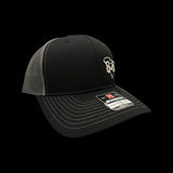 803 Richardson Black- Steel Offset Logo Trucker Hat