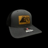 843 Lowcountry Genuine Leather Patch Charcoal Black Hat