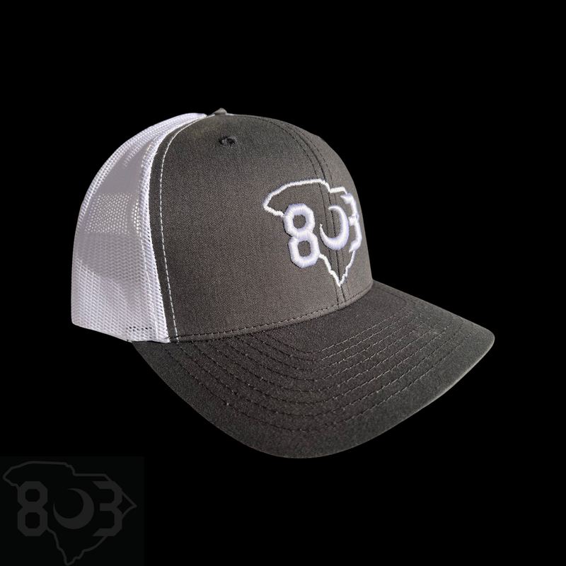 803 Yupoong Charcoal-White Trucker