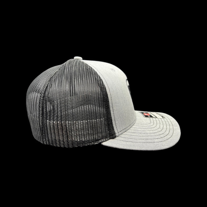 803 Richardson Heather Grey Black Trucker Hat