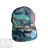 803 Yupoong Camo Black Trucker