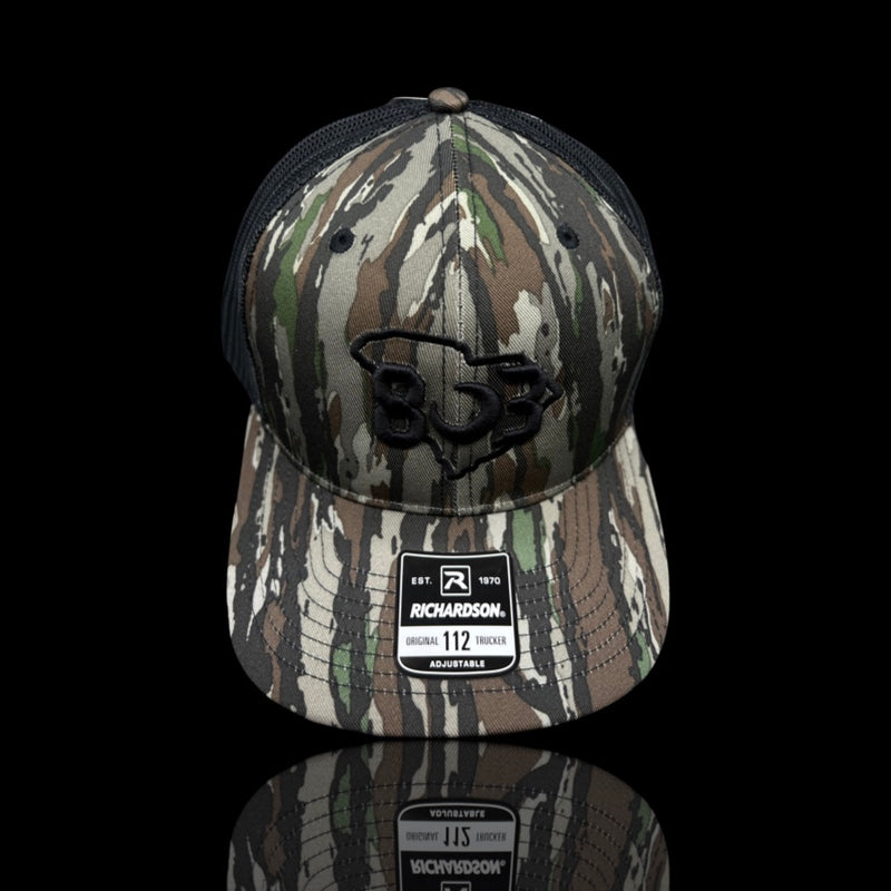 803 Richardson Realtree Original Black Trucker Hat