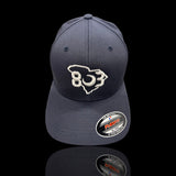 803 Flexfit XXL fitted cotton hat dark navy (2 logo colors)