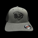 803 Flexfit Charcoal Black Fitted Mesh Trucker Hat