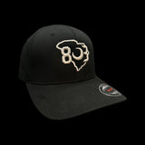 803 Flexfit Fitted Black Cotton hat (2 logo Colors)