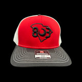 803 Richardson Black White Red Trucker