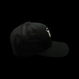 803 Yupoong Black Trucker - silver logo