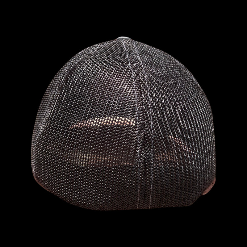 803 Richardson RFlex Fitted Mesh: Charcoal - Black Leather Patch