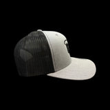 803 Yupoong Heather Grey/Black Trucker