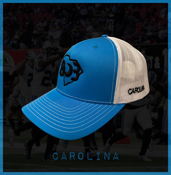 803 Carolina Pro Fan Trucker Cyan Blue