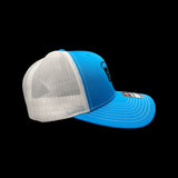 803 Richardson Cyan Blue White Trucker Black Logo