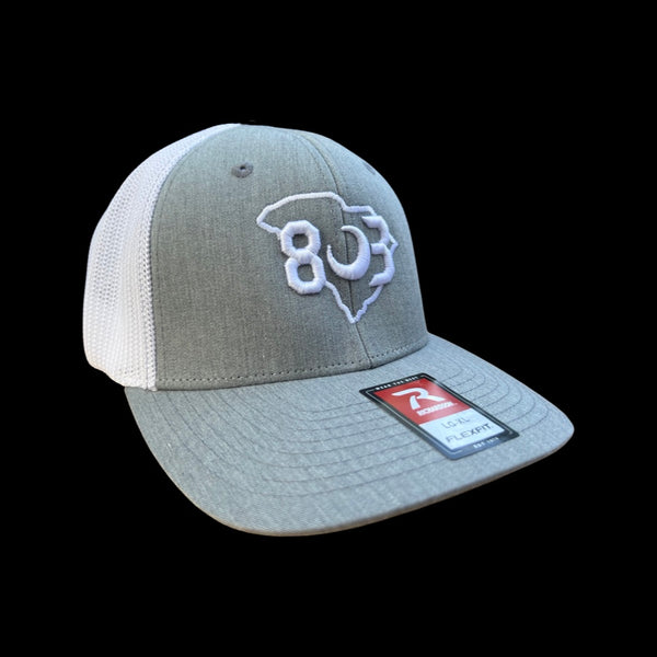 803 Richardson Rflex Fitted Meshback Heather Grey/white