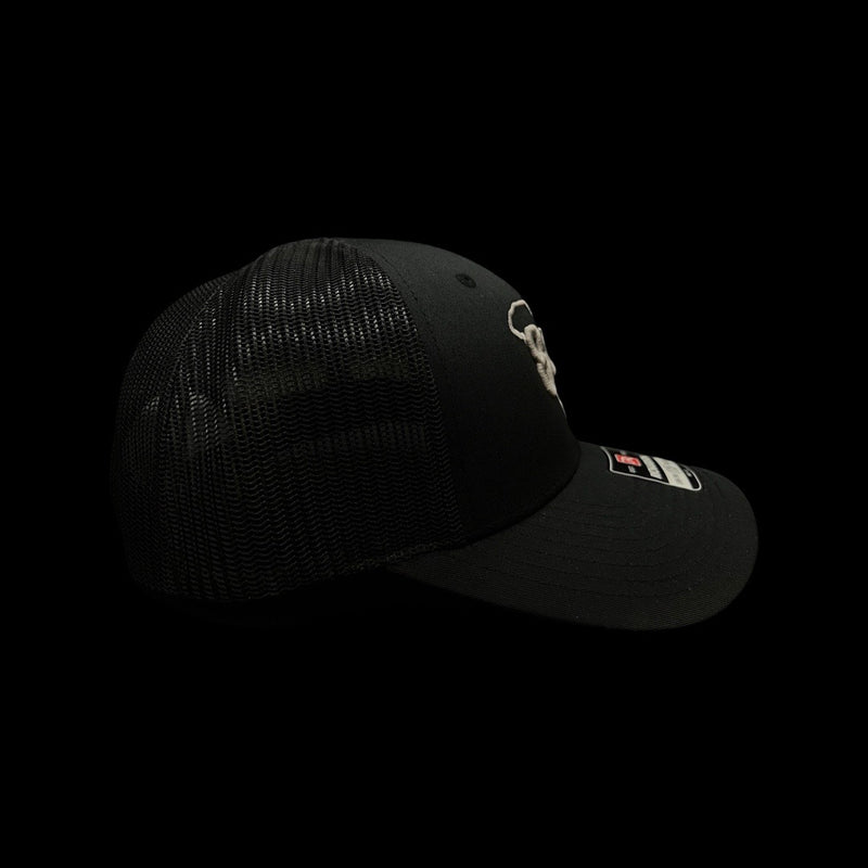 803 Richardson 115 Low Profile Black Trucker - Silver